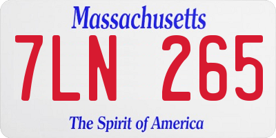 MA license plate 7LN265