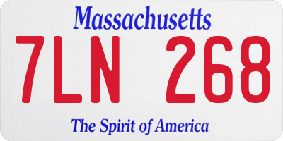 MA license plate 7LN268
