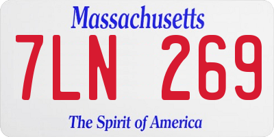 MA license plate 7LN269