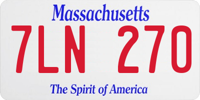MA license plate 7LN270