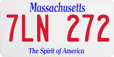 MA license plate 7LN272