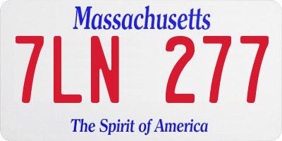 MA license plate 7LN277