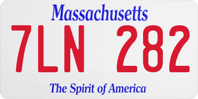 MA license plate 7LN282