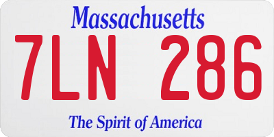 MA license plate 7LN286