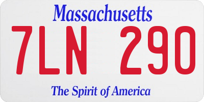 MA license plate 7LN290