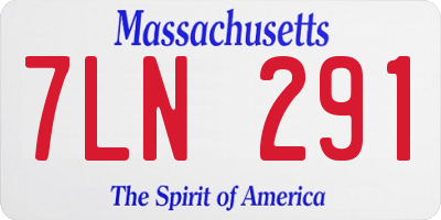 MA license plate 7LN291