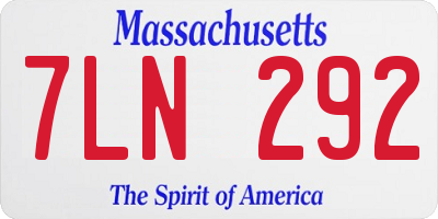 MA license plate 7LN292