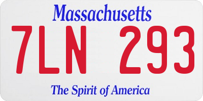 MA license plate 7LN293