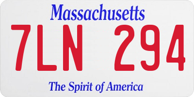 MA license plate 7LN294