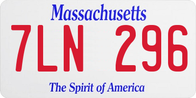 MA license plate 7LN296