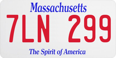 MA license plate 7LN299