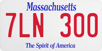 MA license plate 7LN300