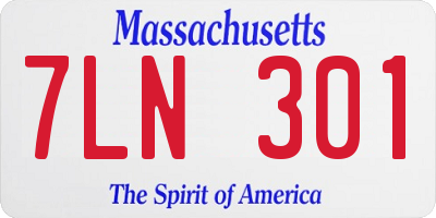 MA license plate 7LN301