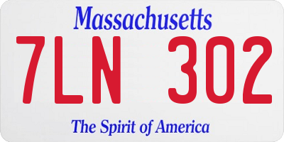 MA license plate 7LN302