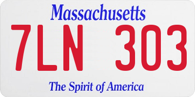MA license plate 7LN303