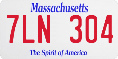 MA license plate 7LN304