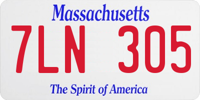 MA license plate 7LN305