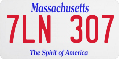 MA license plate 7LN307