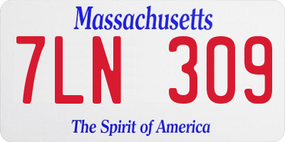 MA license plate 7LN309