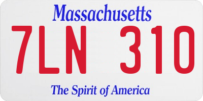 MA license plate 7LN310