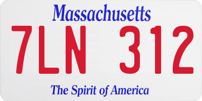 MA license plate 7LN312