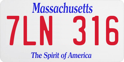 MA license plate 7LN316