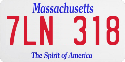 MA license plate 7LN318