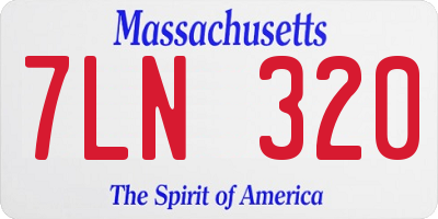 MA license plate 7LN320