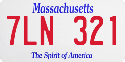 MA license plate 7LN321