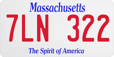 MA license plate 7LN322