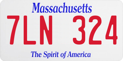 MA license plate 7LN324