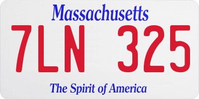MA license plate 7LN325
