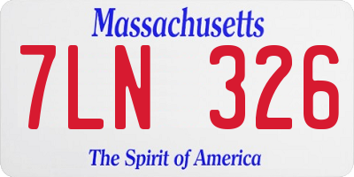 MA license plate 7LN326