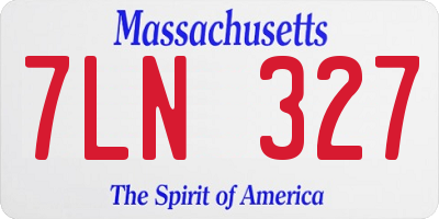 MA license plate 7LN327
