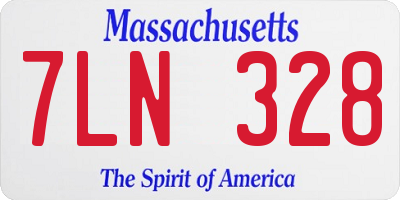 MA license plate 7LN328