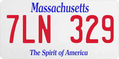 MA license plate 7LN329