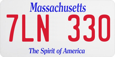 MA license plate 7LN330