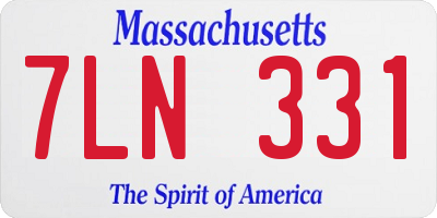MA license plate 7LN331