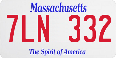 MA license plate 7LN332