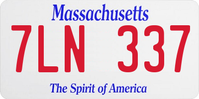 MA license plate 7LN337