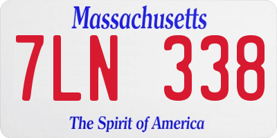 MA license plate 7LN338