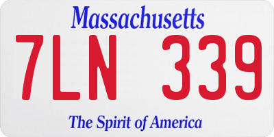 MA license plate 7LN339