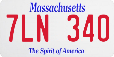 MA license plate 7LN340