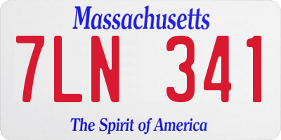MA license plate 7LN341