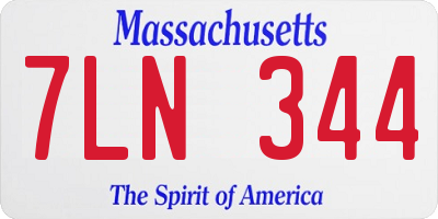 MA license plate 7LN344