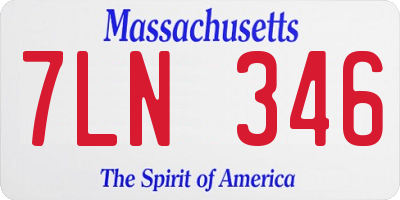 MA license plate 7LN346