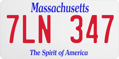 MA license plate 7LN347
