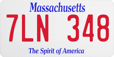 MA license plate 7LN348