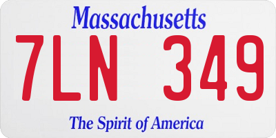 MA license plate 7LN349