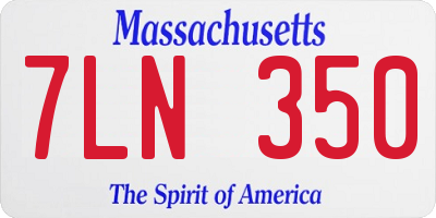 MA license plate 7LN350